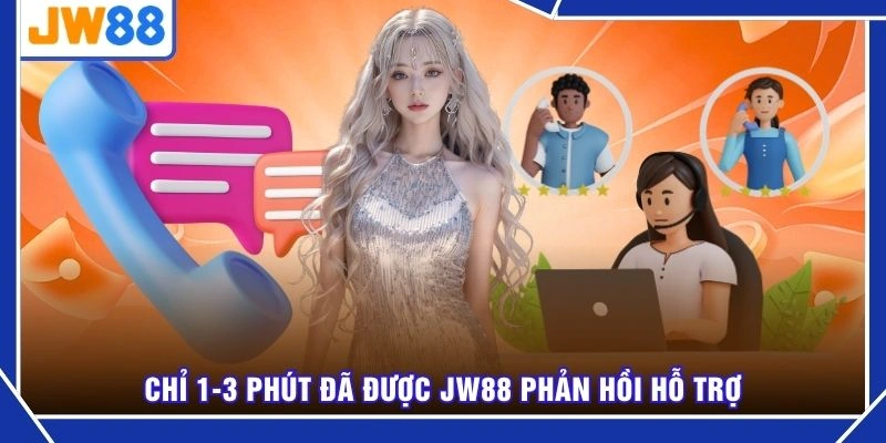 Chỉ 1 đến 3 phút đã được JW88 phản hồi hỗ trợ
